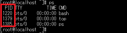 プロセスID確認コマンド